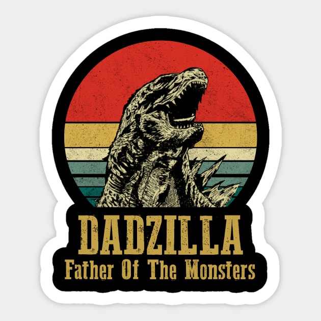 Dadzilla - Father Of Monsters Sticker by LMW Art